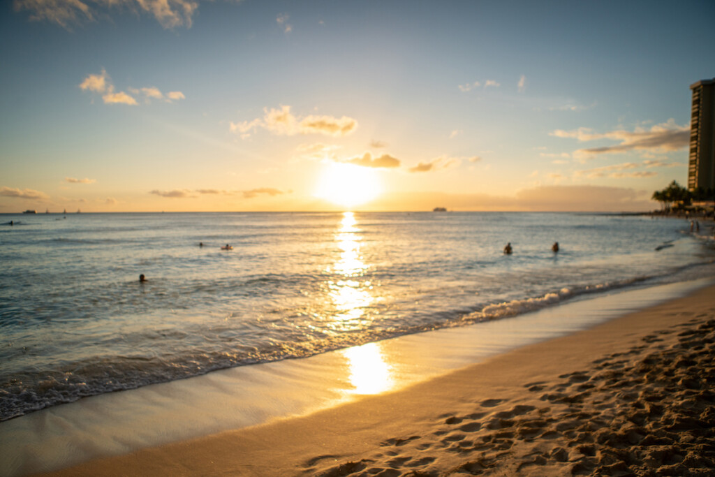 Waikiki Beach At Sunset