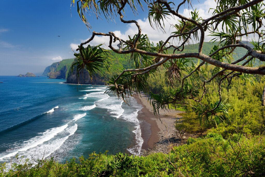 Stunning View Of Rocky Beach Of Pololu Valley, Big Island, Hawaii, Taken From Pololu Trail, Hawaii