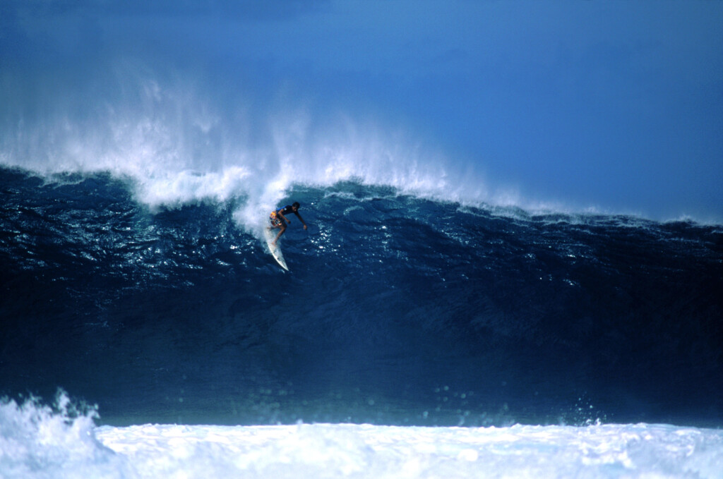 Surfer Dropping In At Big Pipeline, Hawaii