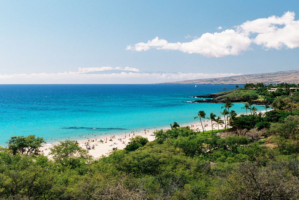 Big Island Hawaii Turquoise Pacific Ocean Tourist Beach Scene
