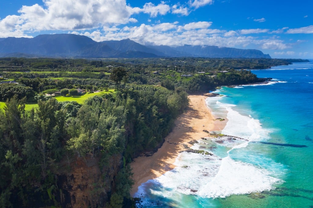 Secret Beach On The North Side Of Kauai, Hawaii.